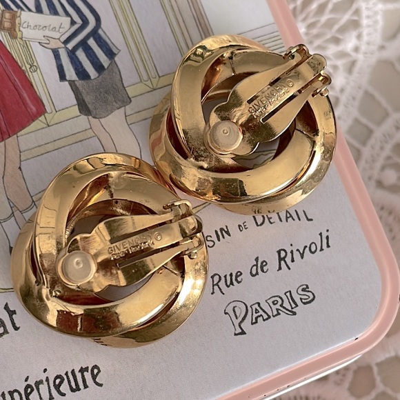 Vintage GIVENCHY Huge Swirl Twist Knot Earrings - Picture 5 of 8